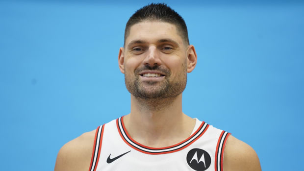 Chicago Bulls center Nikola Vucevic (9) during Chicago Bulls Media Day 